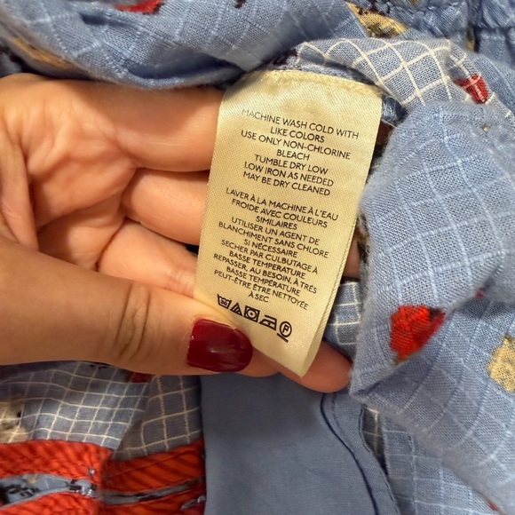 NWT FREE PEOPLE Sundown Cottage Floral Mini Blue Dress Sz M - Picture 7 of 8